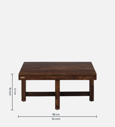 Storage Nesting Coffee Table Set Sheesham Wood With Cushioned Stools - Image 3