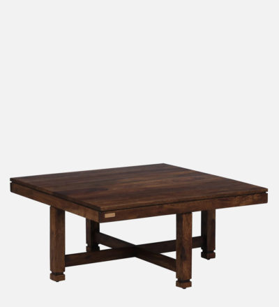 Storage Nesting Coffee Table Set Sheesham Wood With Cushioned Stools - Image 5