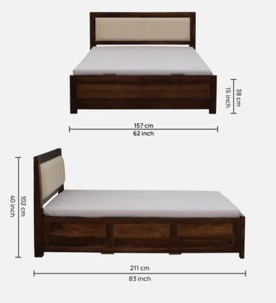 Elegant Wooden Bedroom Bed with Storage Solutions By Sarve Furniture - Image 3