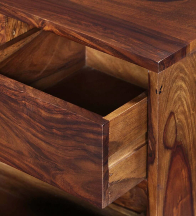 Multi Drawer Wooden Bedside Table with Rich Polish and Sleek Design - Image 6