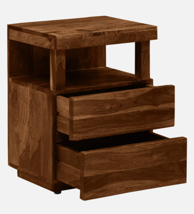 Premium Sheesham Wood Nightstand With Drawers By Sarve Furniture - Image 4