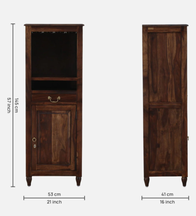 Handcrafted Wooden Bar Cabinet with Ample Storage and Display By Sarve Furniture - Image 3