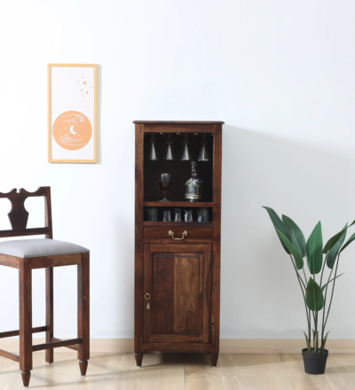 Handcrafted Wooden Bar Cabinet with Ample Storage and Display By Sarve Furniture - Image 2