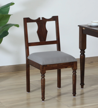 Sheesham Wood Chair with Elegant Look and Premium Fabric Cushion Seat