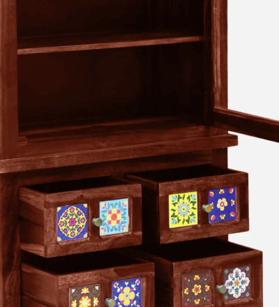 Compact Study Room Bookshelf in Sheesham Wood with Storage Drawers - Image 8