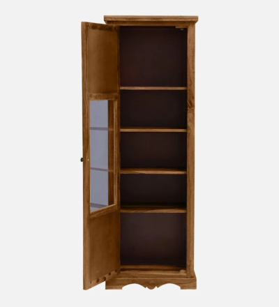 Designer Wooden Bookshelf in Sheesham with Unique Carved Patterns - Image 6