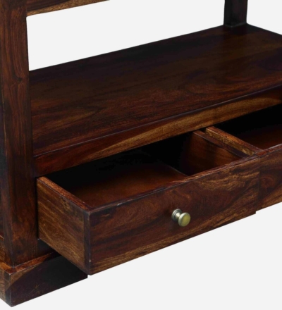 Designer Sheesham Wood Bookcase with Slanted Shelves for Unique Display - Image 10