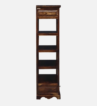Designer Sheesham Wood Bookcase with Slanted Shelves for Unique Display - Image 8