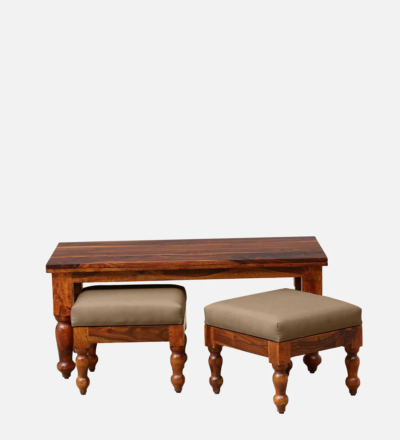 Coffee Table With Stools For Living Room Solid Wood By Sarve Furniture - Image 5