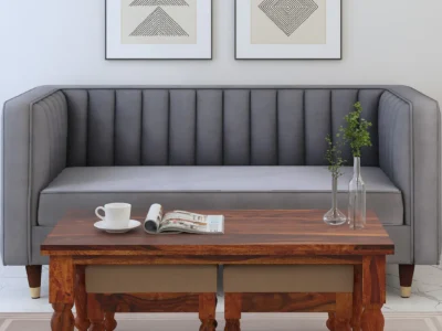 Solid wood coffee table with stools for living room by Sarve Furniture