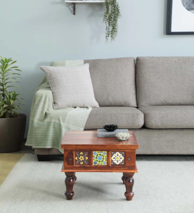 Natural Wood Coffee Table for Home Decor with Solid Build and Polish