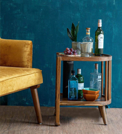 Nightstand Wooden with Polished Finish and Bedroom Use