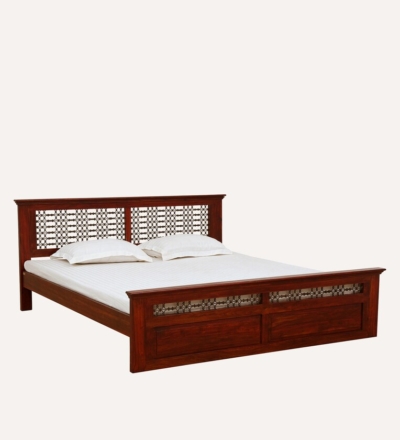 Traditional Sheesham Wood Bed Without Storage By Sarve Furniture - Image 4