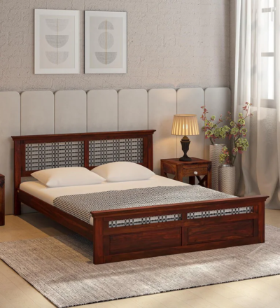 Traditional Sheesham wood bed Sheesham wood bed without storage Sarve Furniture Sheesham bed Classic Sheesham wood bed Sheesham wood bed for bedroom Durable Sheesham wood bed Sheesham wood bed for traditional decor