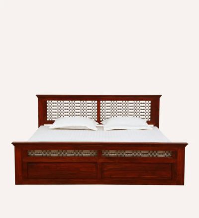 Traditional Sheesham Wood Bed Without Storage By Sarve Furniture - Image 5