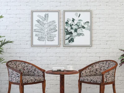 Interior coffee table set made of Sheesham wood with 2 chairs – Sarve Furniture