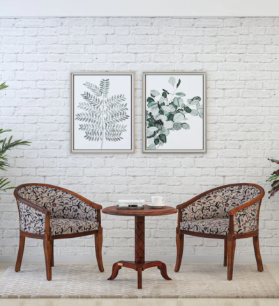 Interior coffee table set made of Sheesham wood with 2 chairs – Sarve Furniture