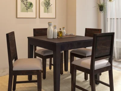Compact Four-Seater Dining Set Sheesham Wood for Small Dining Room Spaces
