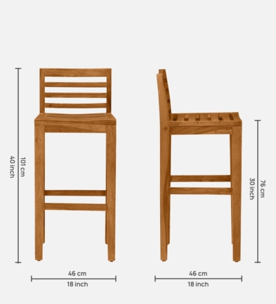 Wooden Counter Stool with Strong Legs and Rustic Feel By Sarve Furniture - Image 3