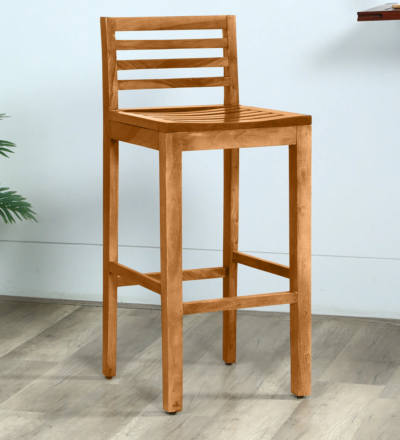 Rustic wooden seating stool Durable kitchen counter stool Rustic bar chair with strength Wooden bar stool India Strong wooden kitchen stool Farmhouse style counter stool Rustic charm home furniture Solid legged wooden stool Bar stool for rustic decor Handmade wooden counter chair