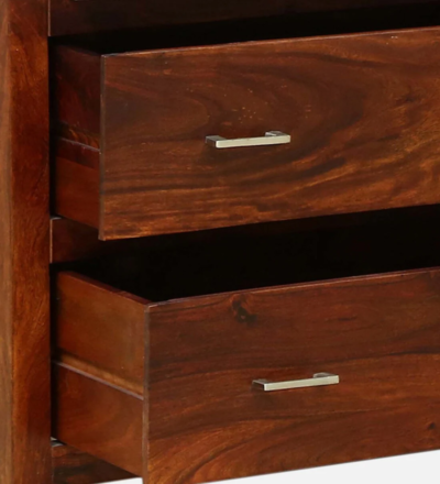 CraveCraft Chest of Drawers with Carved Knobs and Clean Storage Design Sheesham Wood - Image 9