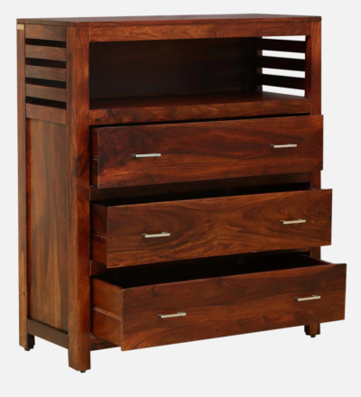 CraveCraft Chest of Drawers with Carved Knobs and Clean Storage Design Sheesham Wood - Image 6