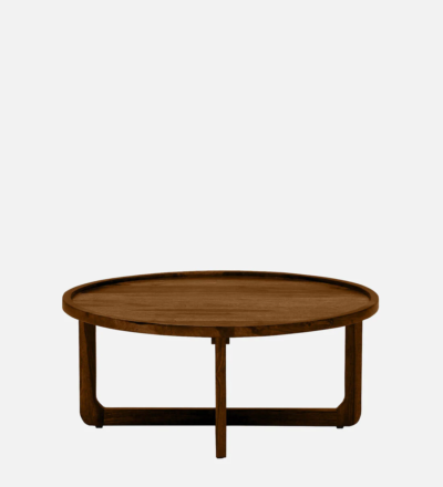 Vintage Round Coffee Table Sheesham Wood Provincial Teak Finish For Home - Image 5