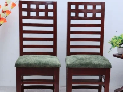 Long Lasting Dining Chair with Wooden Base and Upholstered Seating Cushion