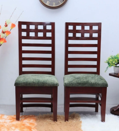 Long Lasting Dining Chair with Wooden Base and Upholstered Seating Cushion