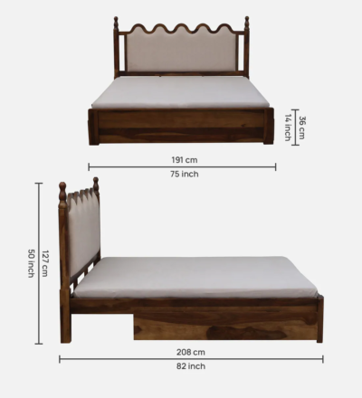 Nest Sheesham Wood Bed With Drawer Storage By Sarve Furniture - Image 3