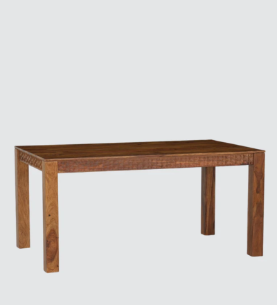 Wooden Dining Set 6 Seater with Fabric Upholstery and Sleek Designer Table Legs - Image 7