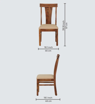 Wooden Dining Set 6 Seater with Fabric Upholstery and Sleek Designer Table Legs - Image 5