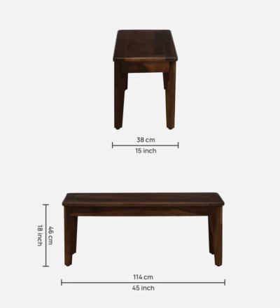 Sheesham Wood Dining Set 6 Seater with Strong Table Top and Fabric Cushions - Image 5