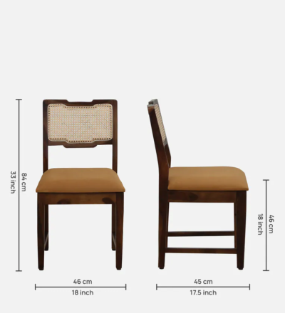 Sheesham Wood Dining Set 6 Seater with Strong Table Top and Fabric Cushions - Image 3