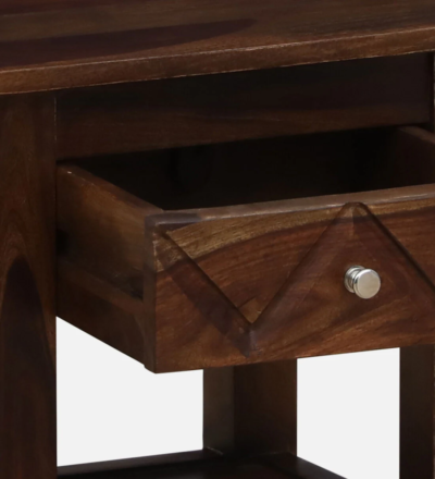 Nightstand Sheesham Wood with Decorative Drawer Handles and Soft-Close Mechanism - Image 7