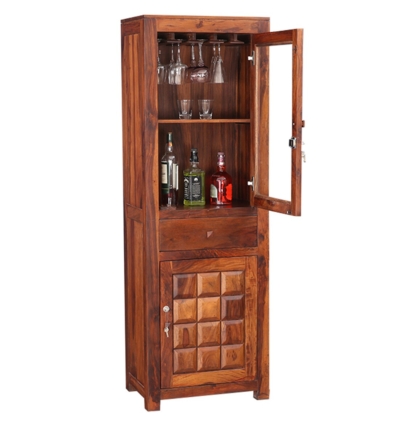 Indoor Bar Cabinet in Polished Sheesham Wood for Dining Room By Sarve Furniture - Image 6