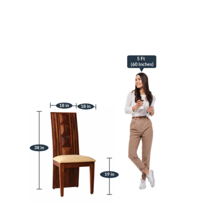 Roodrow Sheesham Wood Dining Chair in Honey Finish Set Of 2 - Image 3