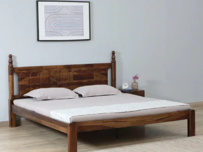 Classic wooden bed without storage frame by Sarve Furniture – timeless solid wood bed design