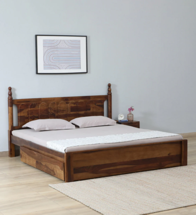 Modular Sheesham Wood Bed with Drawer Storage by Sarve Furniture