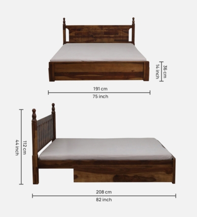 Modular Sheesham Wood Bed With Drawer Storage By Sarve Furniture - Image 3