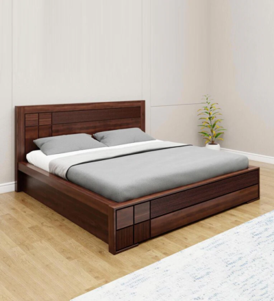 Forest Wooden Bed with Hydraulic Storage by Sarve Furniture