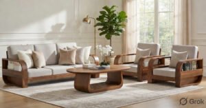 Mahaaja Urban Luxe Solid Wood Sofa Set With Integrated Design Sarve Furniture