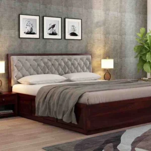 Modern Sheesham Wood KIng Double Bed Design with Storage By Sarve Furniture