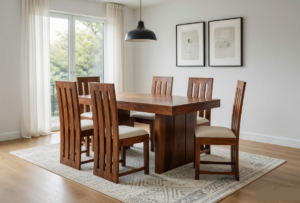 Royal Sheesham Wood 6 Seater Dining Table Set for Home Sarve Furniture