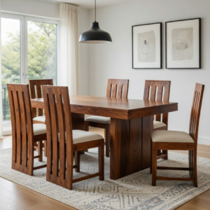 Royal Sheesham Wood 6 Seater Dining Table Set for Home Sarve Furniture
