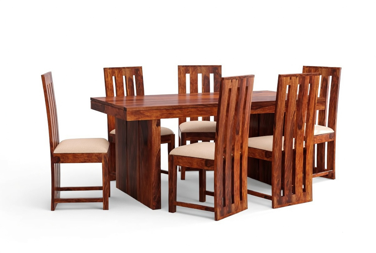 Royal Sheesham Wood 6 Seater Dining Table Set for Home by Sarve Furniture