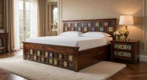 Royale Solid Sheesham Wood Luxury King Size Bed wiht Finish Sarve Furniture