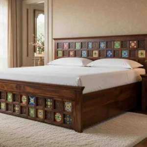 Royale Solid Sheesham Wood Luxury King Size Bed wiht Finish Sarve Furniture