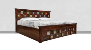 Royale Premium Solid Sheesham Wood Luxury King Size Bed - Image 4