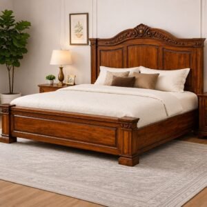 modern Solid Sheesham wood Luxury King Size Bed With Finins